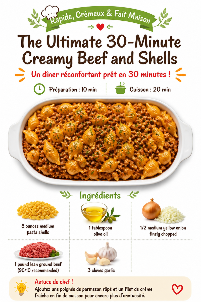 The Ultimate 30-Minute Creamy Beef and Shells