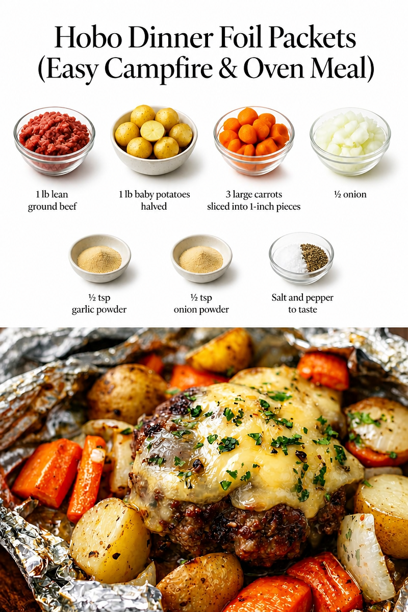 Hobo Dinner Foil Packets (Easy Campfire & Oven Meal)