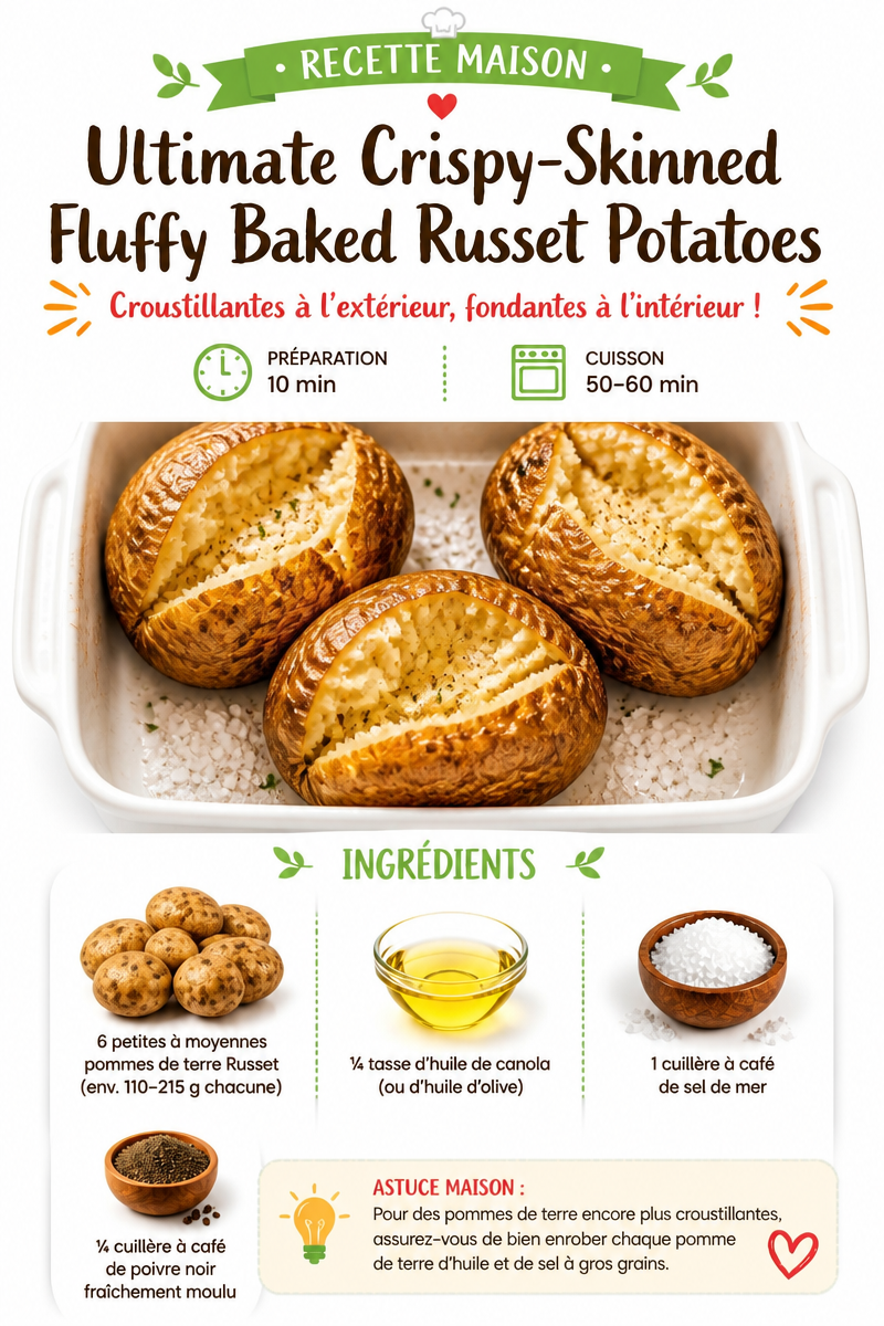 Ultimate Crispy-Skinned Fluffy Baked Russet Potatoes