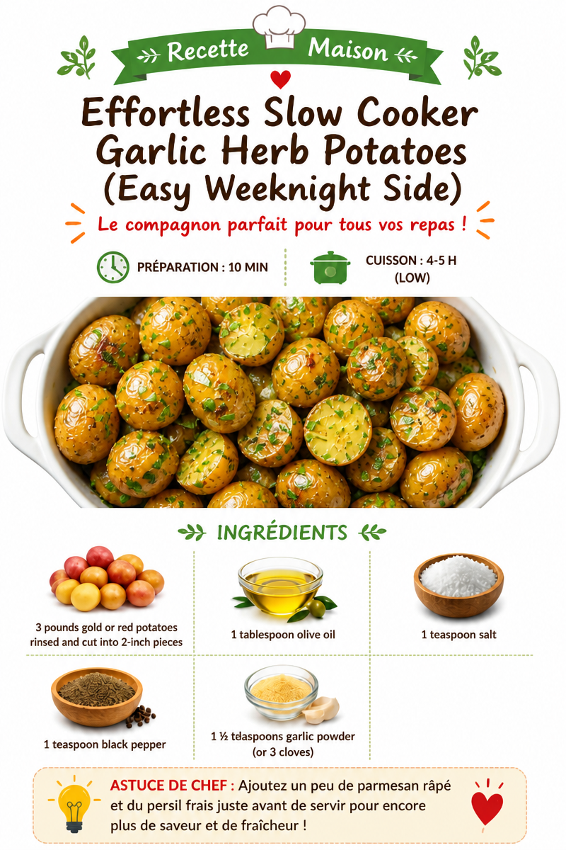 Effortless Slow Cooker Garlic Herb Potatoes (Easy Weeknight Side)