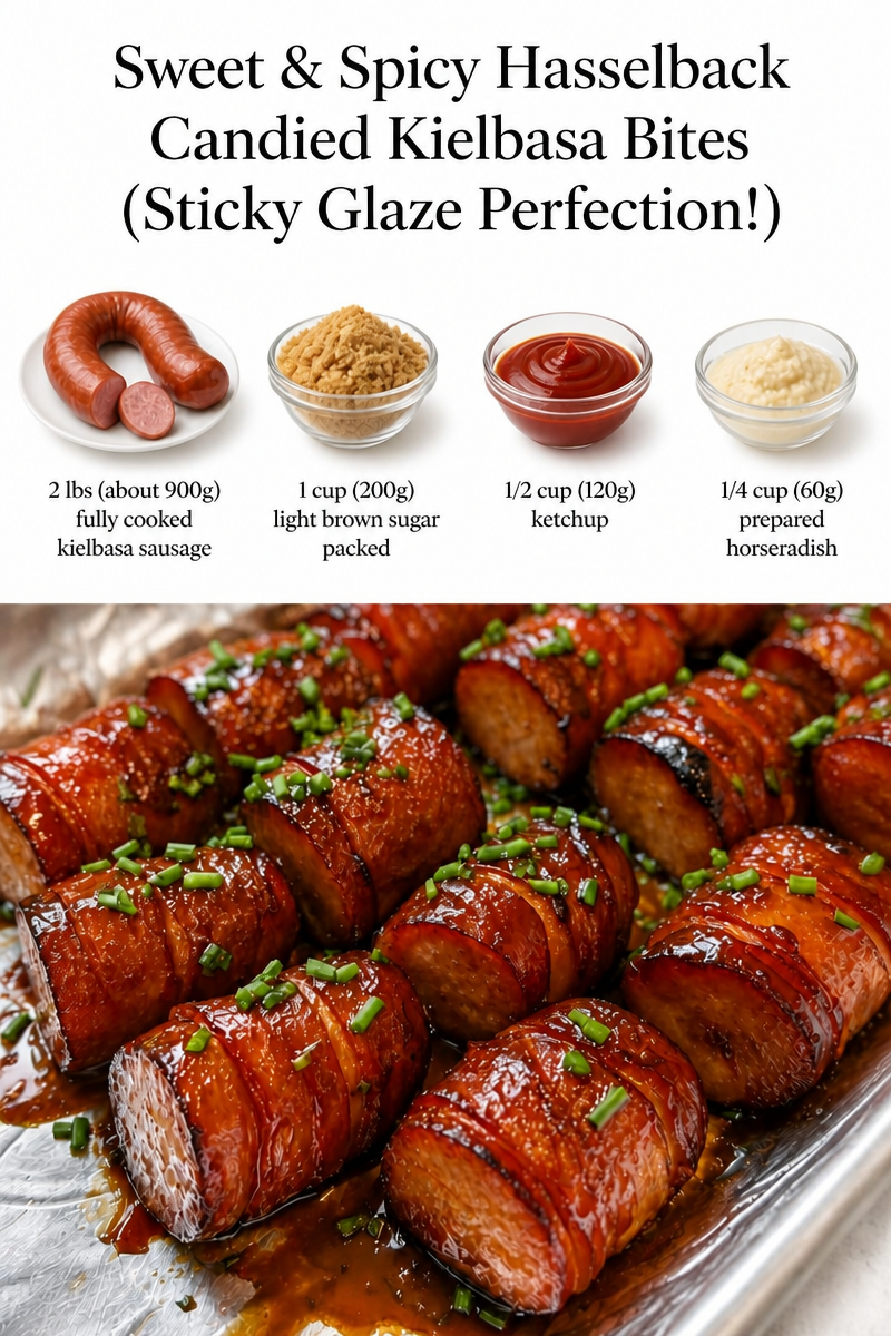 Sweet & Spicy Hasselback Candied Kielbasa Bites (Sticky Glaze Perfection!)