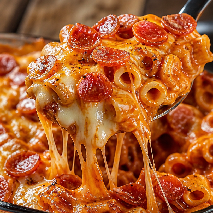Casserole de pâtes au pepperoni et fromage