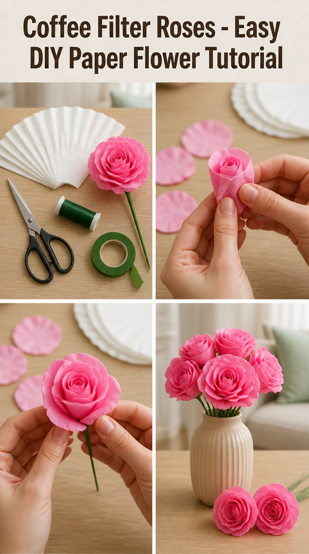 Coffee Filter Roses - Easy DIY Paper Flower Tutorial
