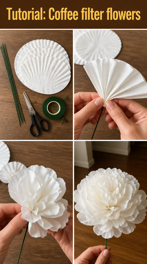 Tutorial: Coffee filter flowers