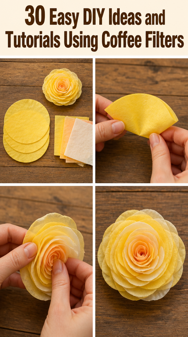 30 Easy DIY Ideas and Tutorials Using Coffee Filters