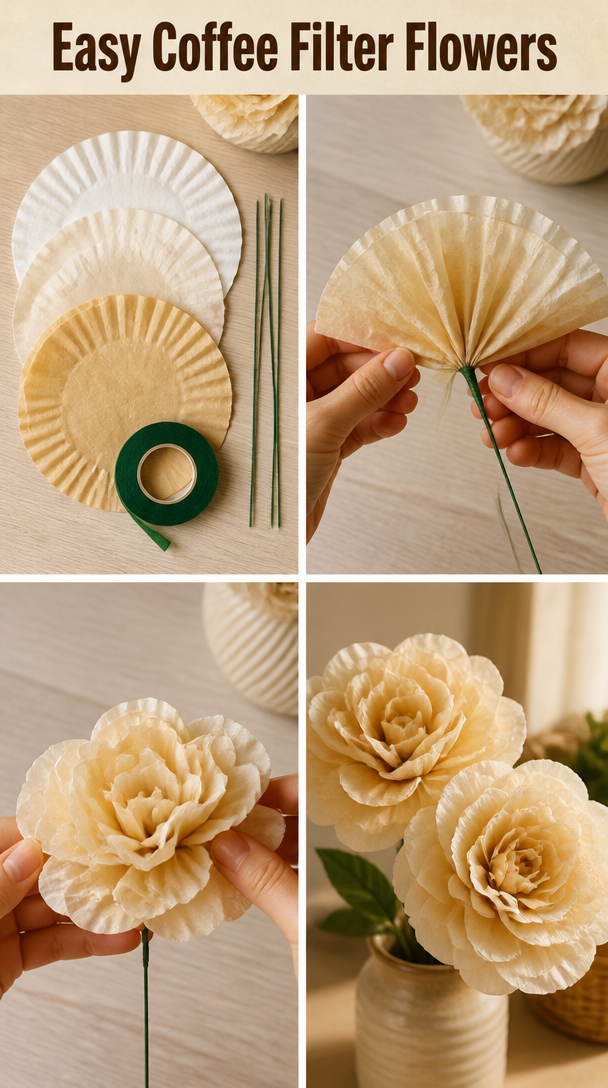 Easy Coffee Filter Flowers