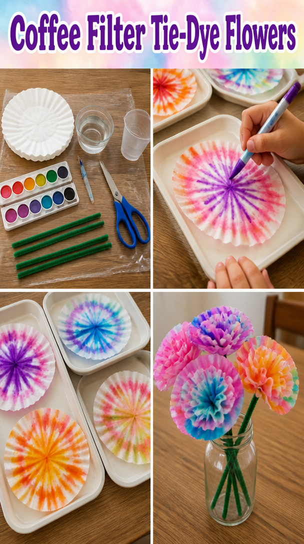 Coffee Filter Tie-Dye Flowers