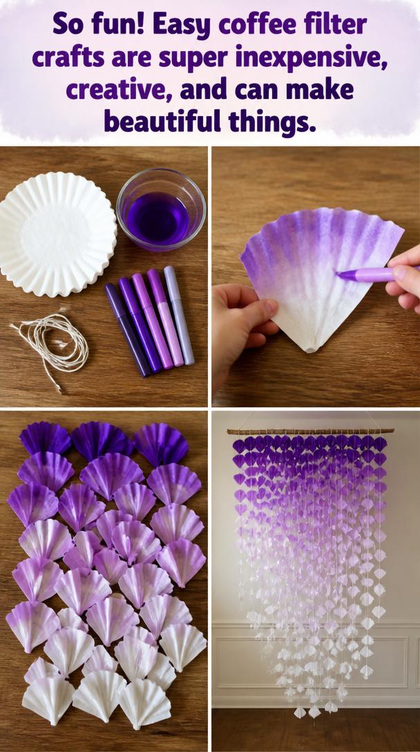 So fun! Easy coffee filter crafts are super inexpensive, creative, and can make beautiful things.