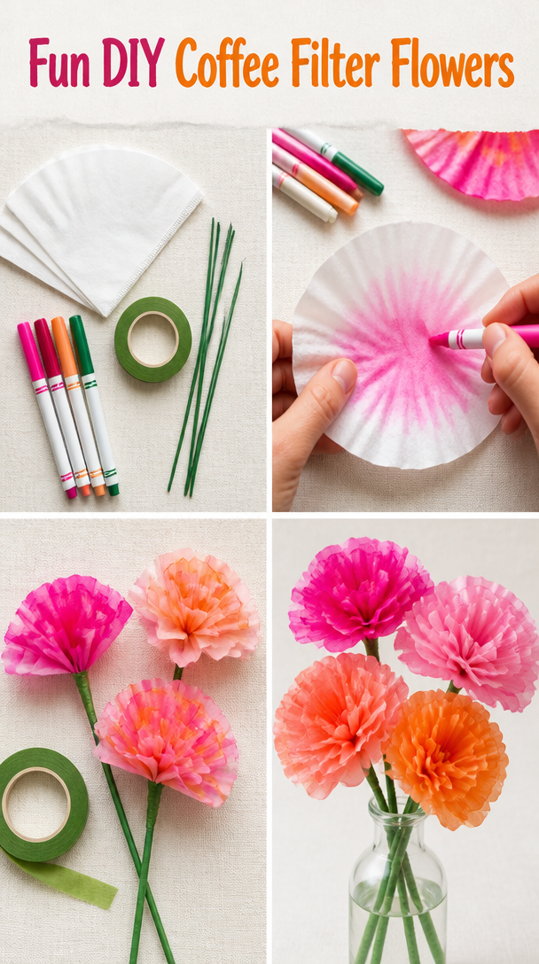 Fun DIY Coffee Filter Flowers