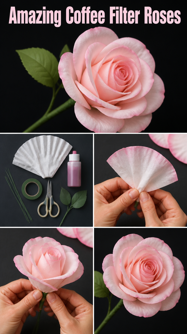 Amazing Coffee Filter Roses