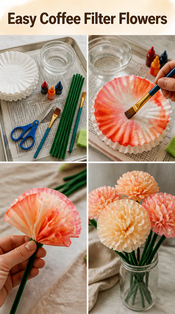Easy Coffee Filter Flowers
