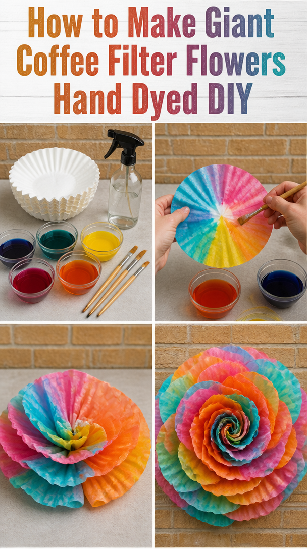 How to Make Giant Coffee Filter Flowers Hand Dyed DIY