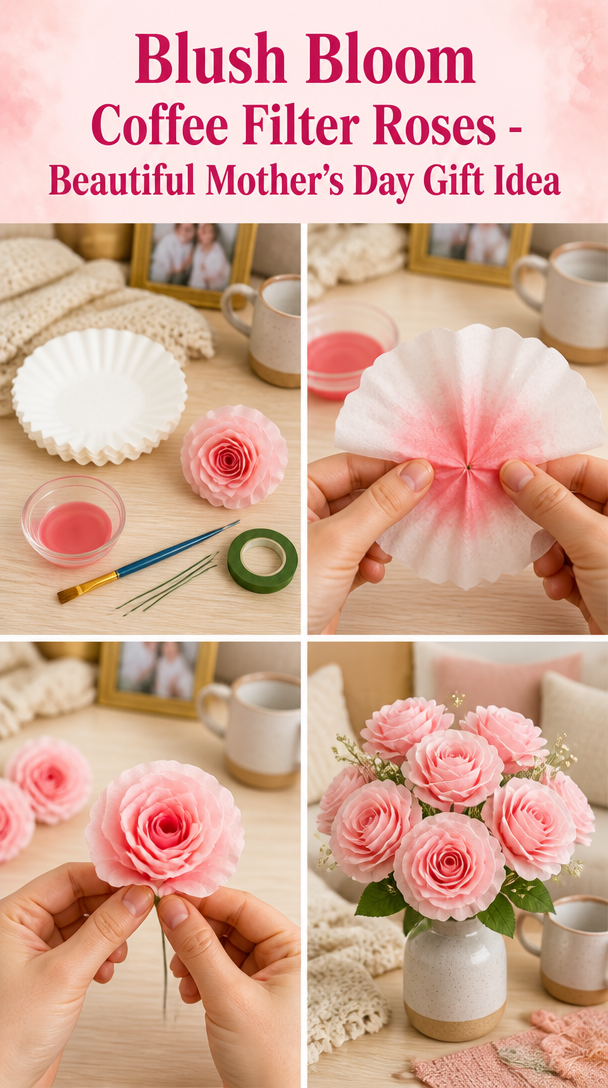 Blush Bloom Coffee Filter Roses - Beautiful Mother’s Day Gift Idea