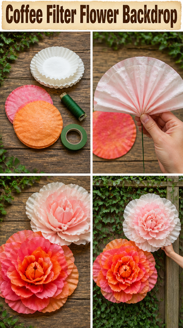 Coffee Filter Flower Backdrop