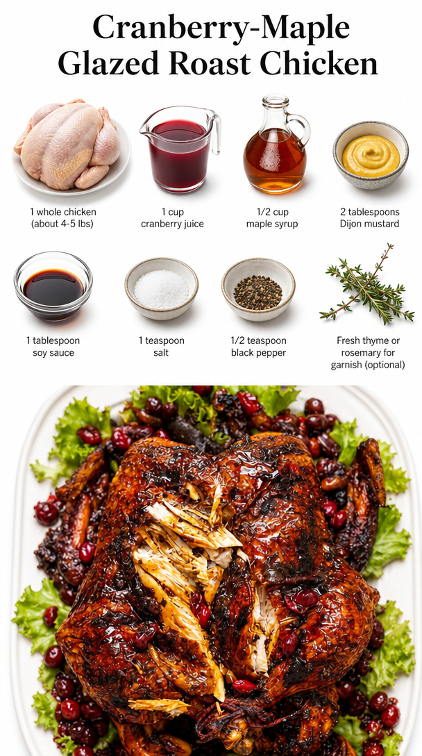 Cranberry-Maple Glazed Roast Chicken