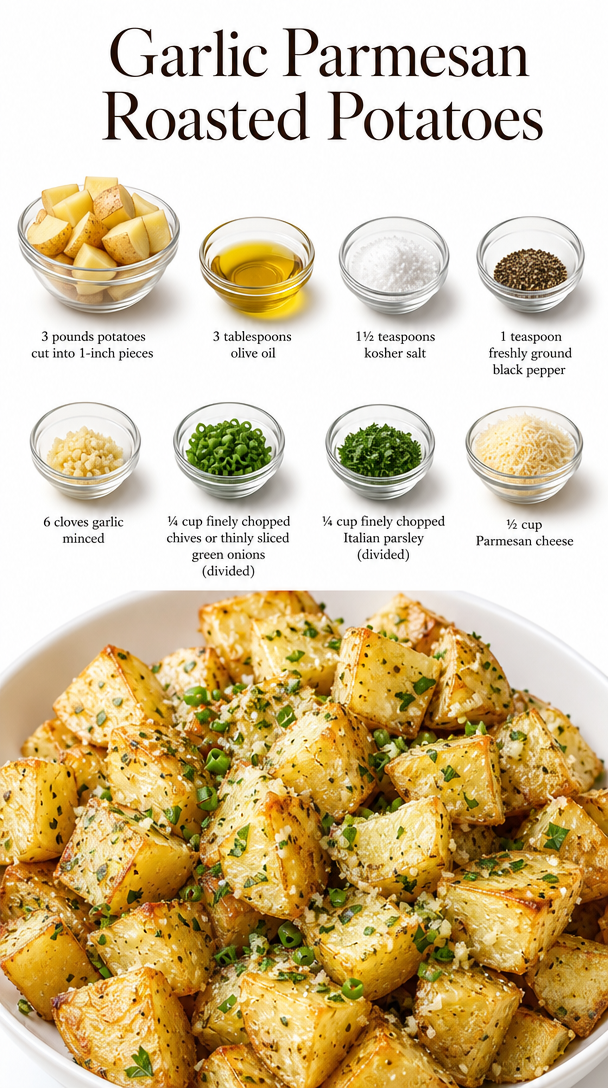 Easy Garlic Parmesan Roasted Potatoes Recipe for Family Dinner