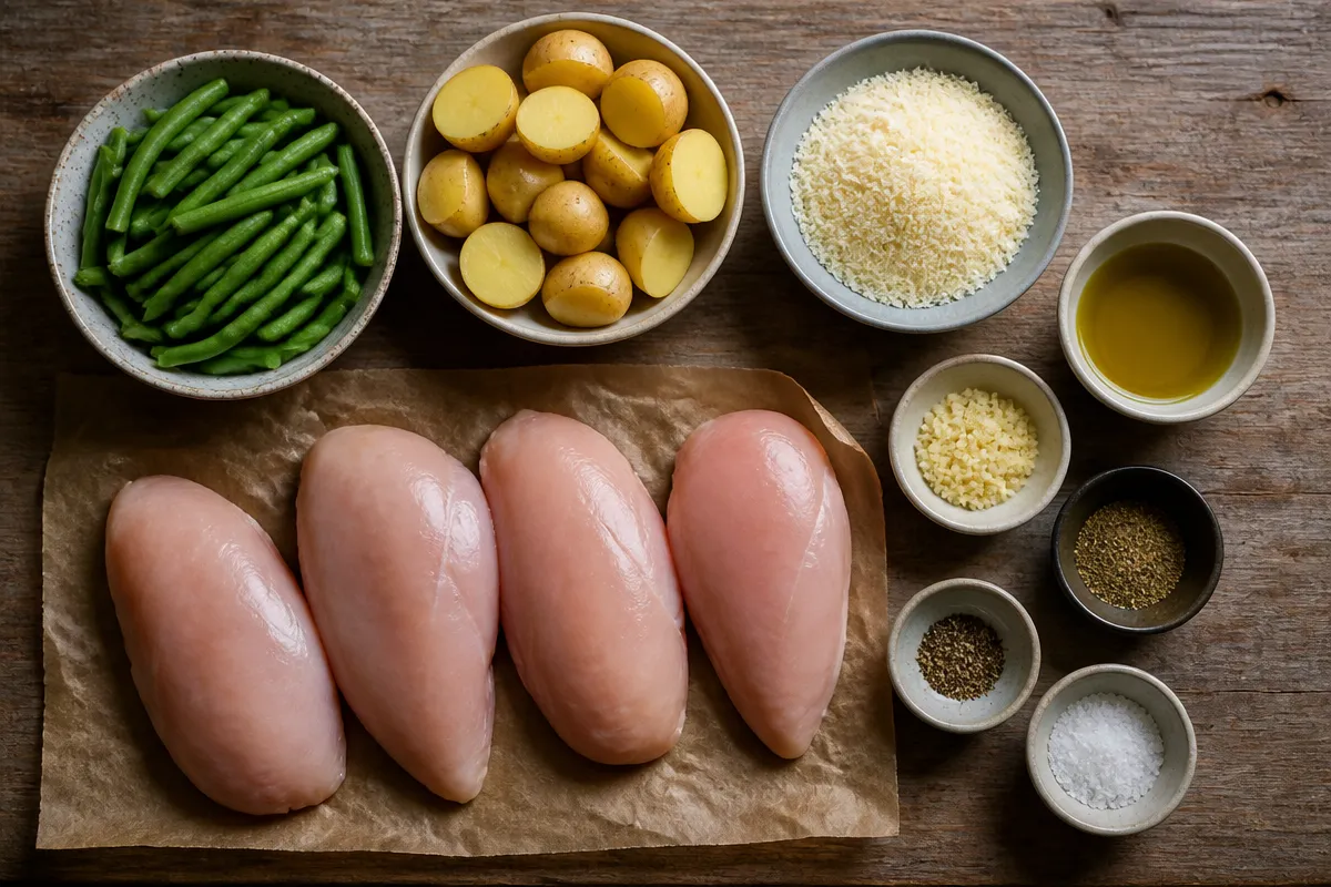 Parmesan Crusted Chicken Sheet Pan Dinner