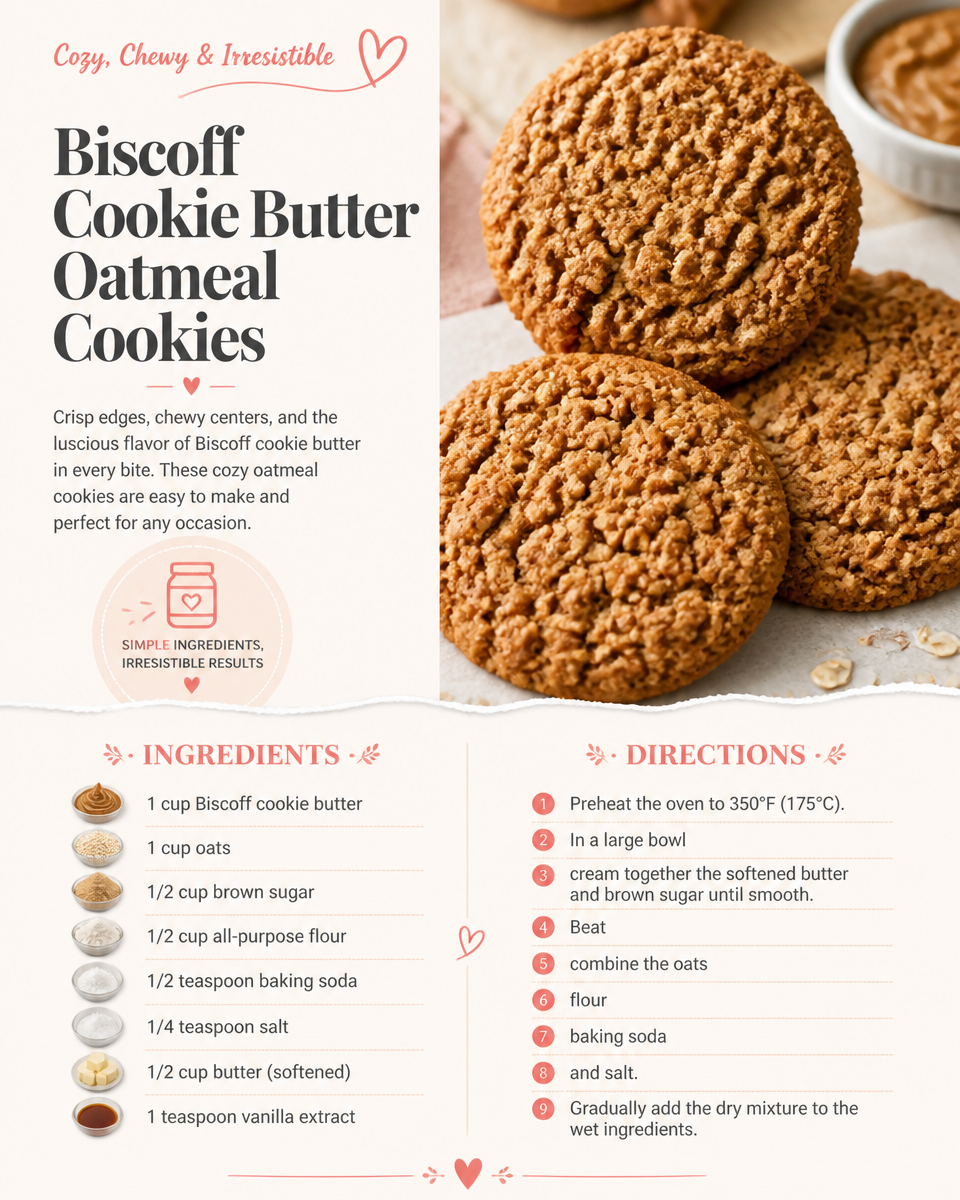 Biscoff Cookie Butter Oatmeal Cookies