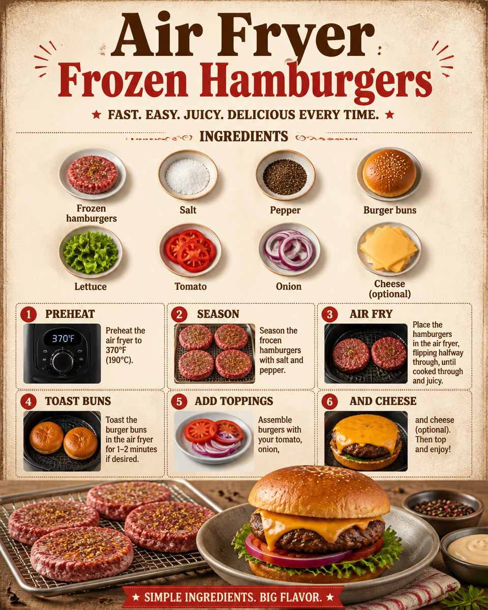 Air Fryer Frozen Hamburgers