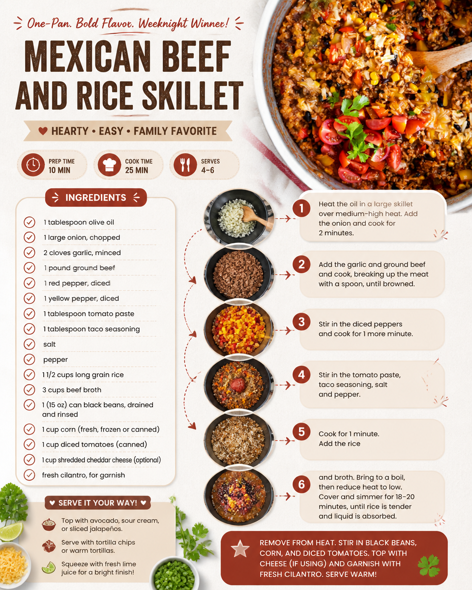 Mexican Beef and Rice Skillet