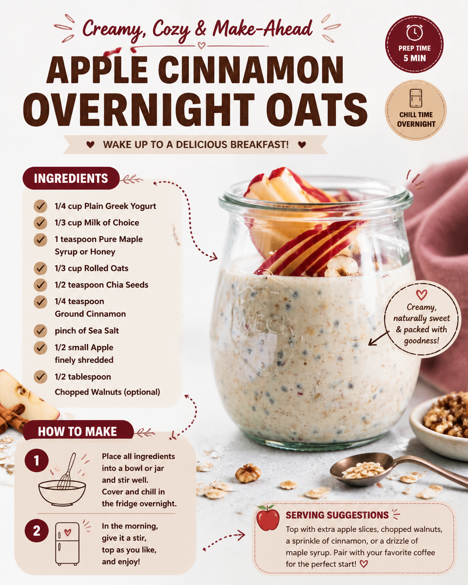 Apple Cinnamon Overnight Oats
