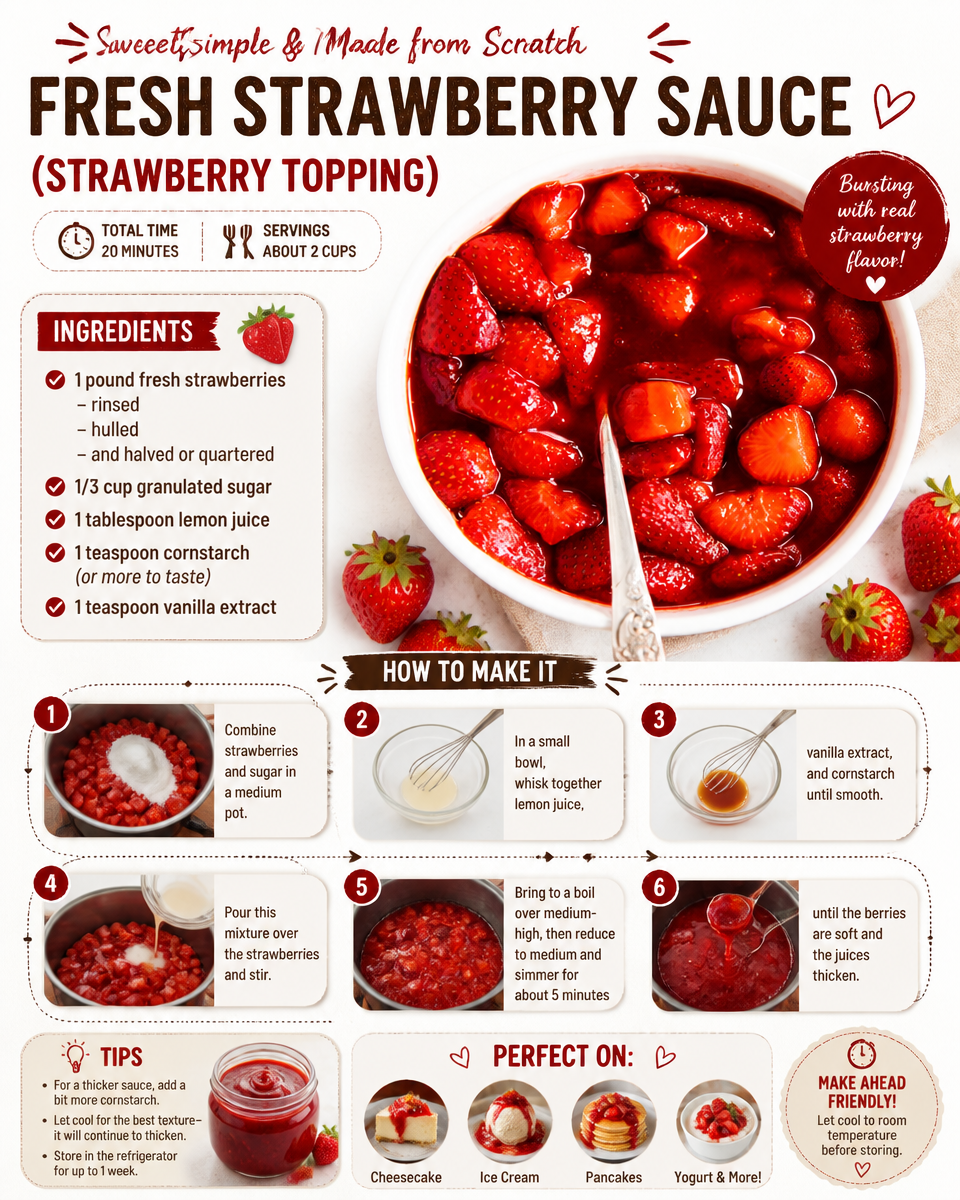 Fresh Strawberry Sauce (Strawberry Topping)