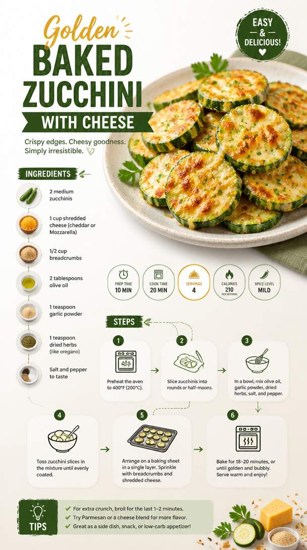 Golden Baked Zucchini with Cheese