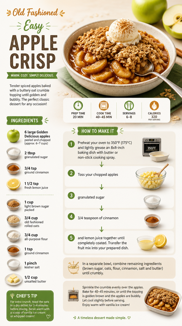 Old Fashioned Easy Apple Crisp Recipe