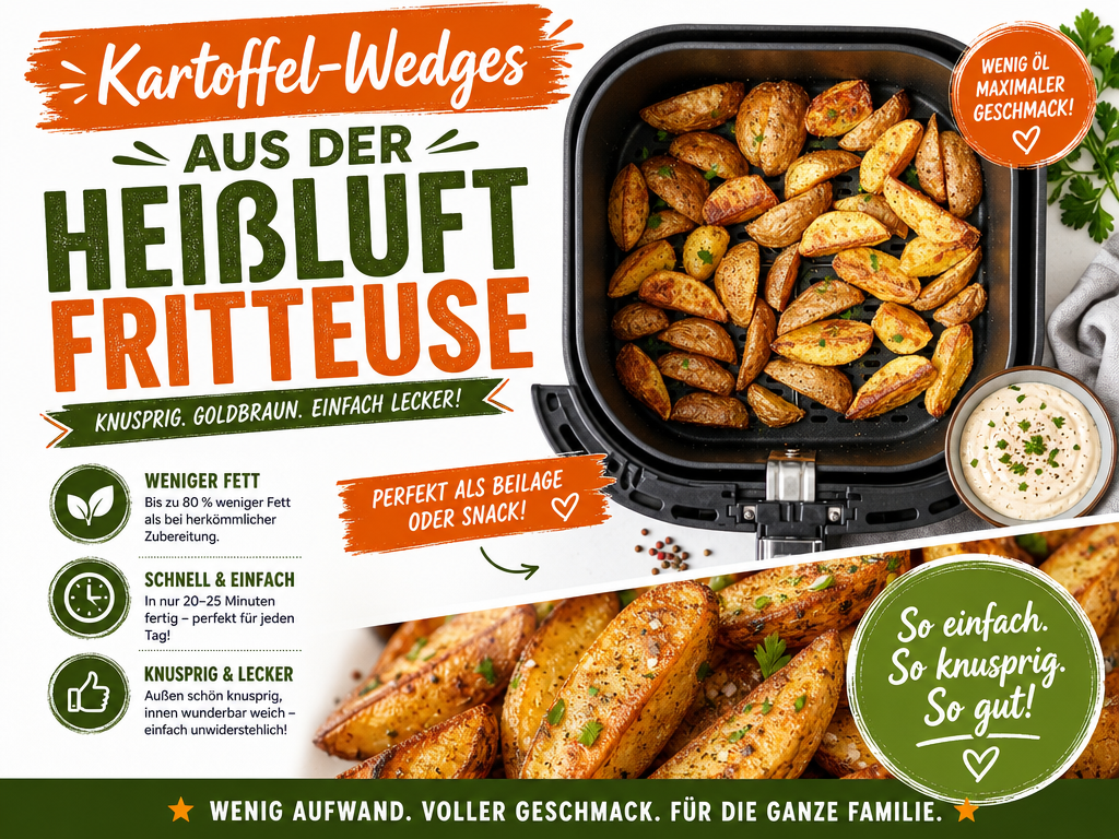 Kartoffel-Wedges aus der Heißluftfritteuse