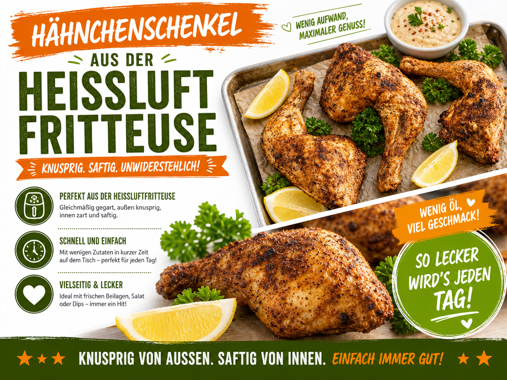 Hähnchenschenkel aus der Heißluftfritteuse