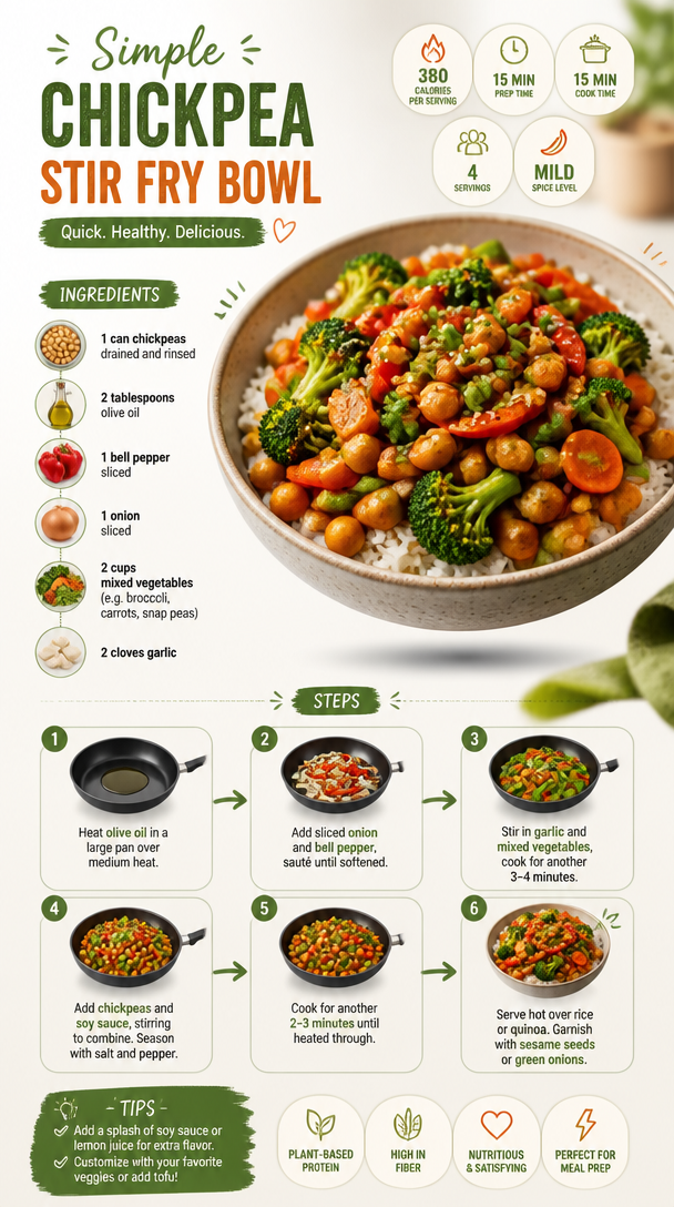 Simple Chickpea Stir Fry Bowl