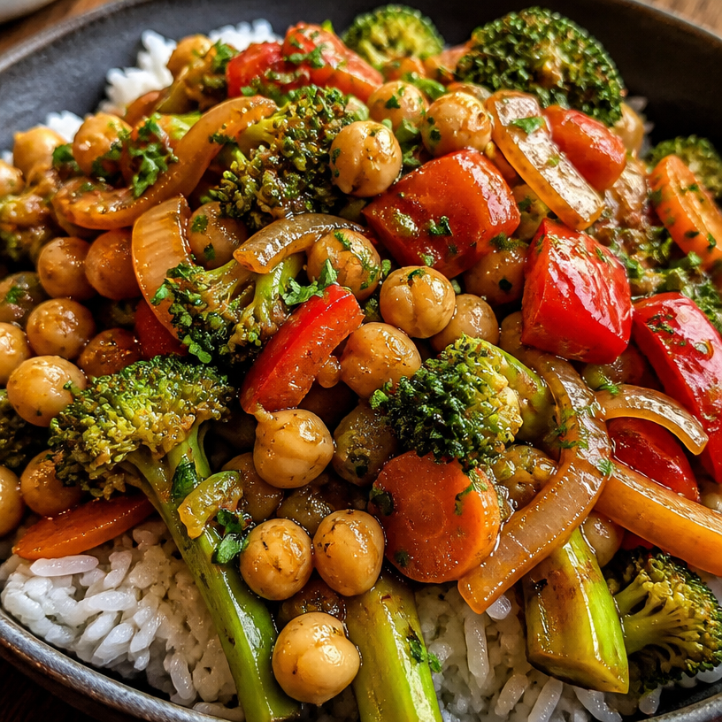 Simple Chickpea Stir Fry Bowl