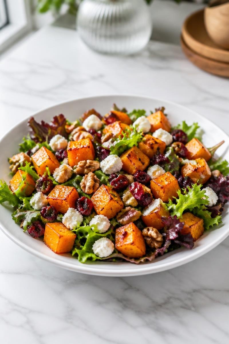 Salade Automnale Courge Canneberge Noix