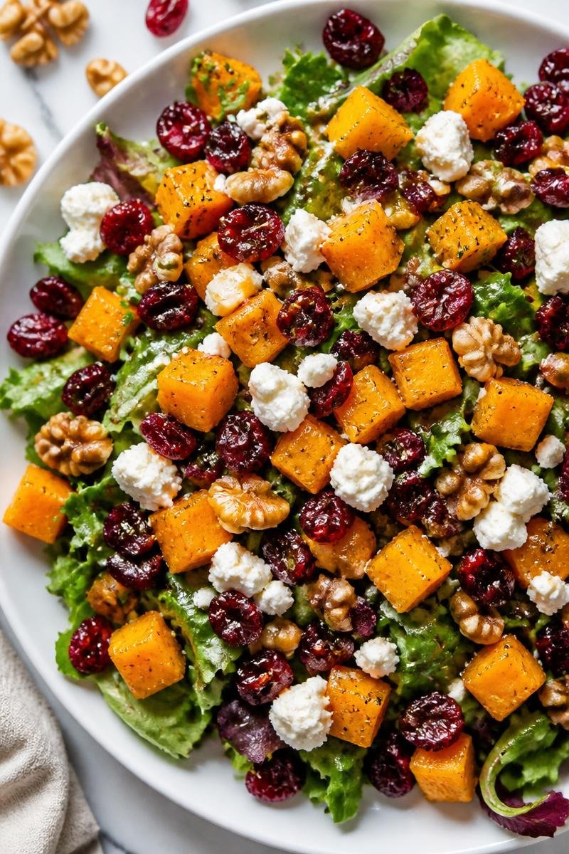 Salade Automnale Courge Canneberge Noix