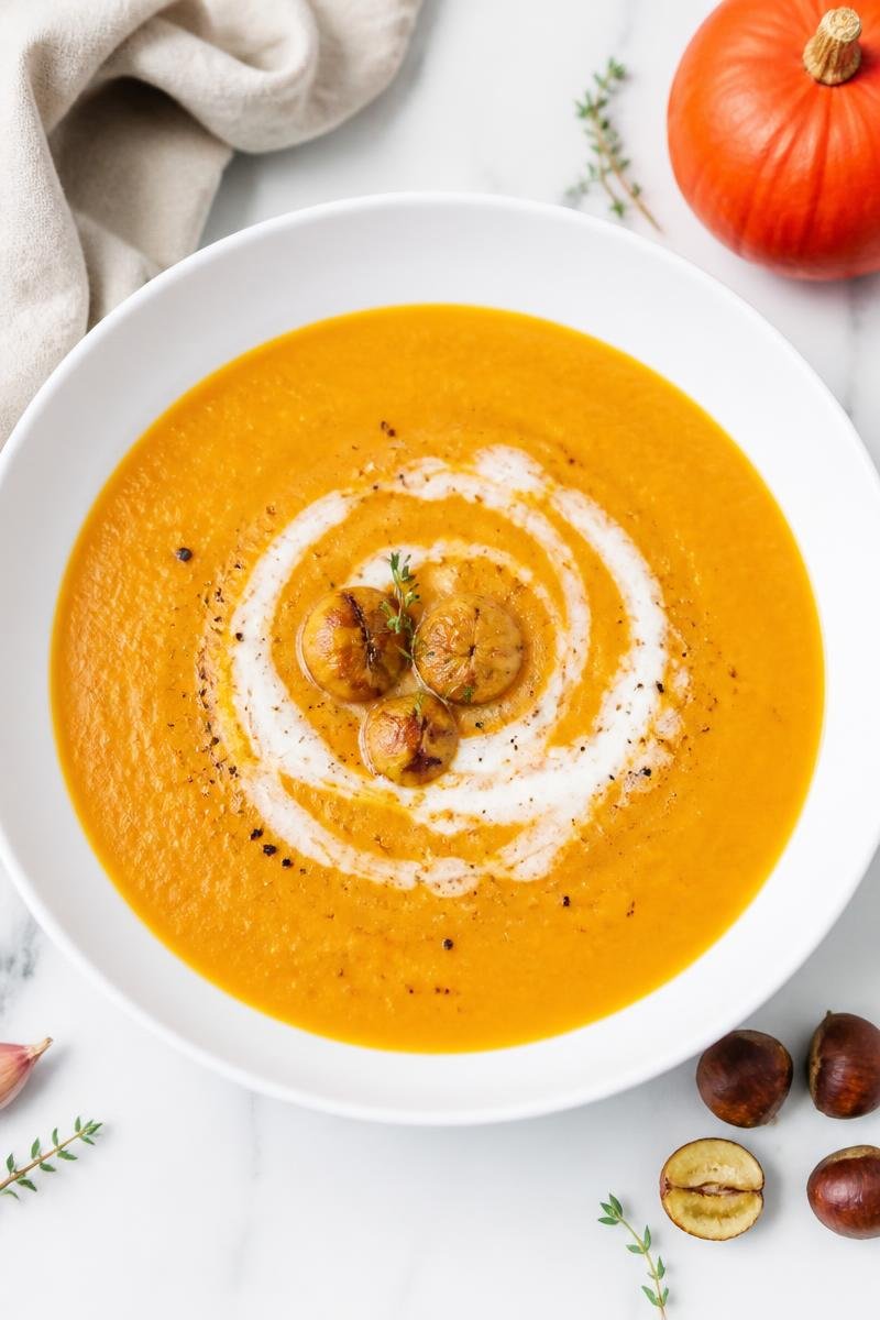 Velouté Potimarron Châtaigne Crème Fraîche
