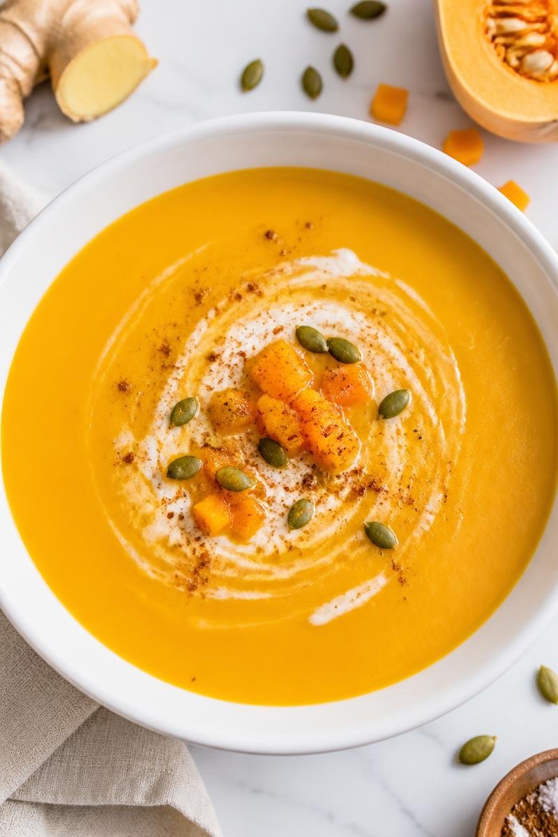 Soupe Courge Butternut Gingembre Épicée