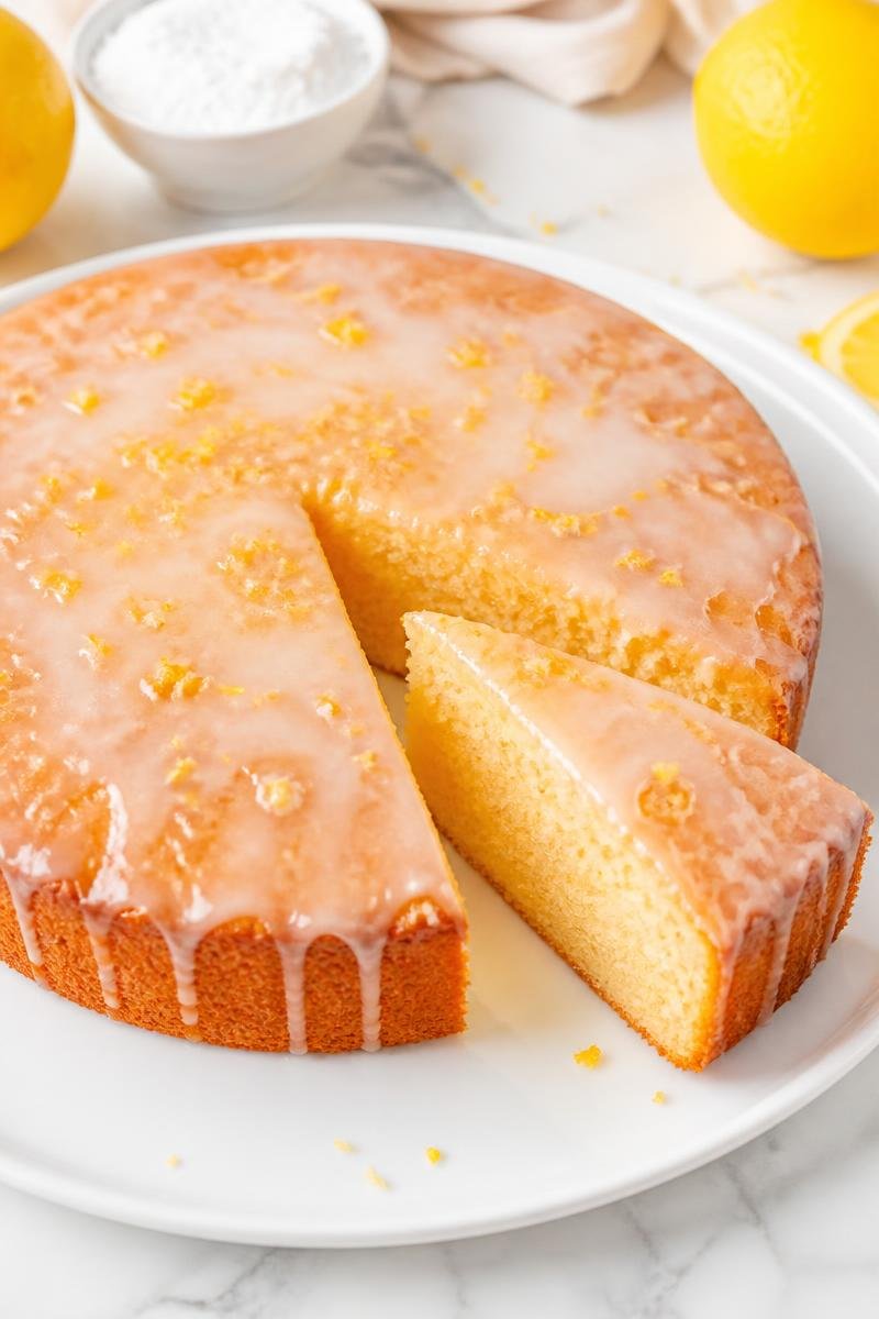 Gâteau Yaourt Citron Glaçage Simple