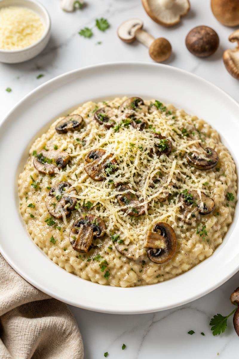 Risotto Champignon Parmesan Crémeux Automnal