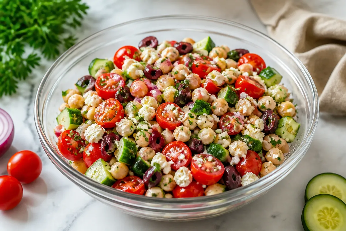 Minute Greek Chickpea Salad
