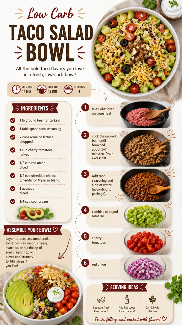 Low Carb Taco Salad Bowl