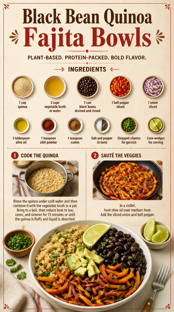 Black Bean Quinoa Fajita Bowls
