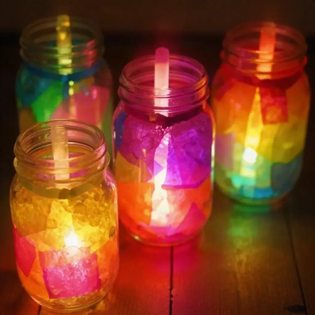 Glow Stick Mason Jar Lanterns