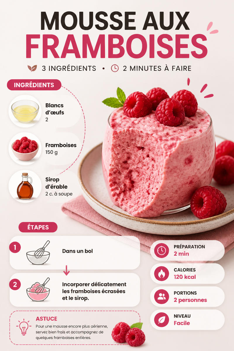 Mousse aux framboises