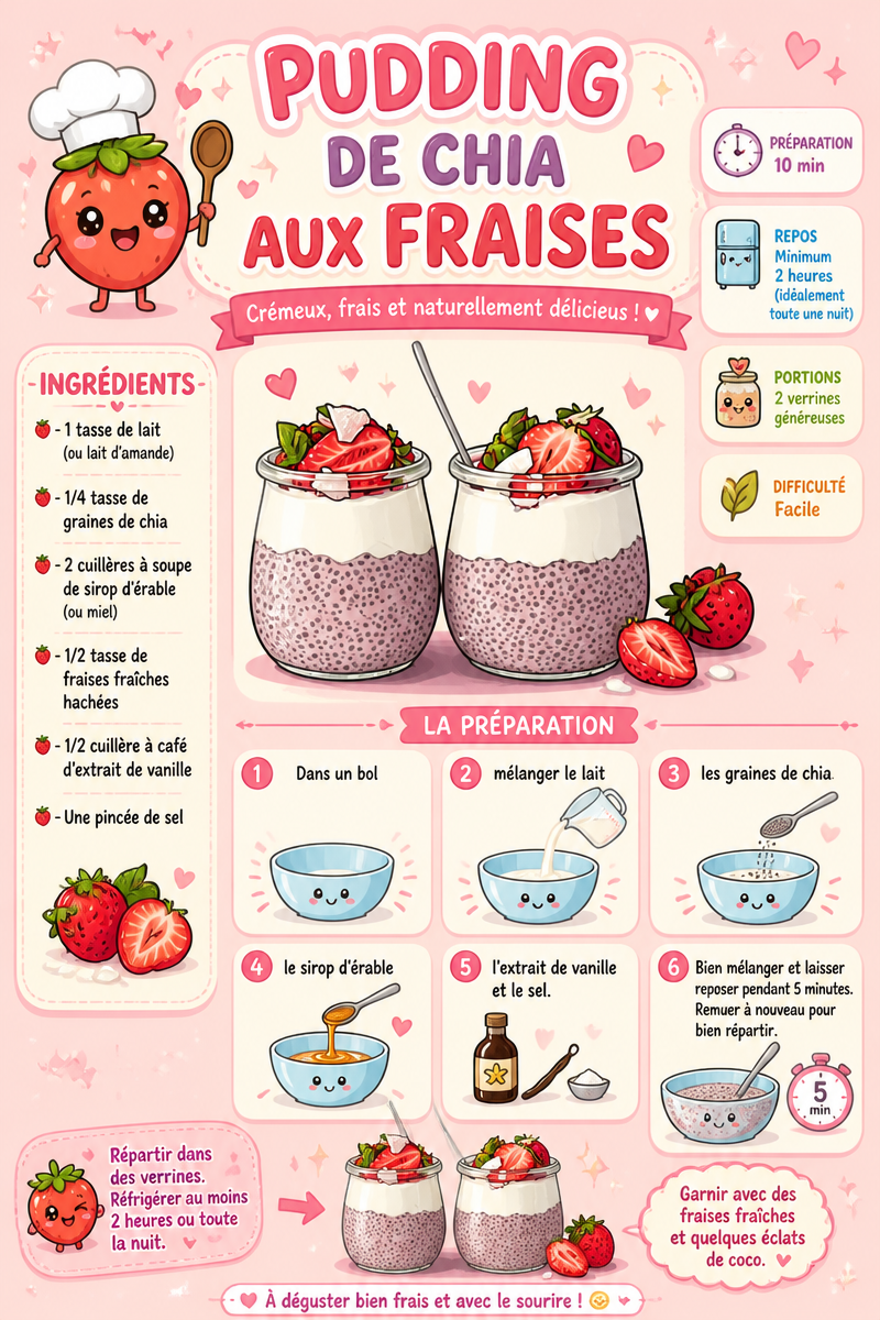 Pudding de Chia aux Fraises