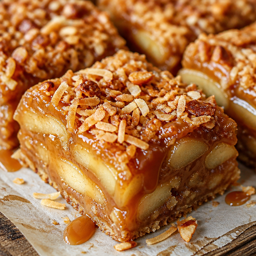 Carrés aux pommes et au caramel écossais