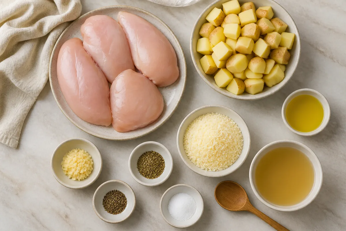 Crockpot Garlic Parmesan Chicken and Potatoes