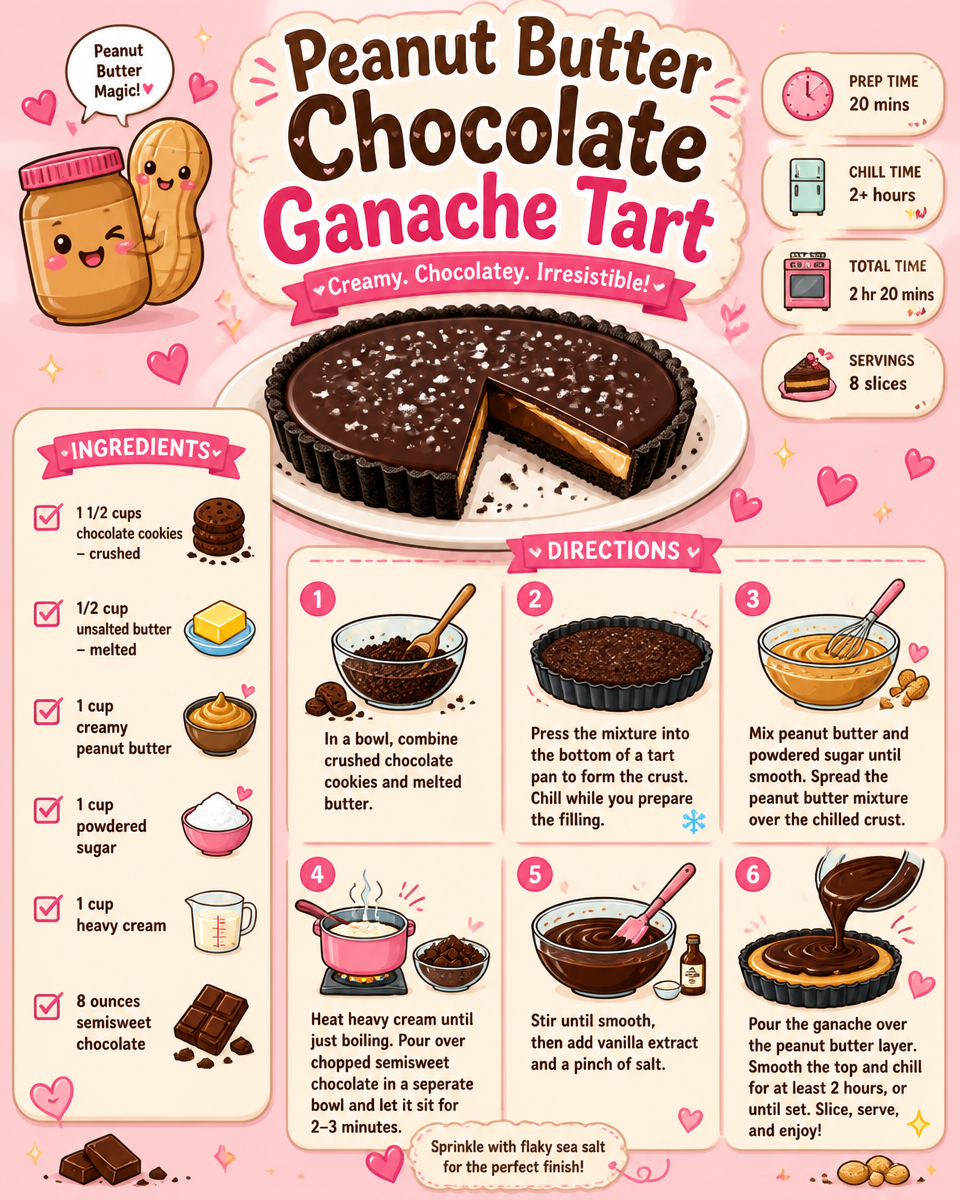 Peanut Butter Chocolate Ganache Tart