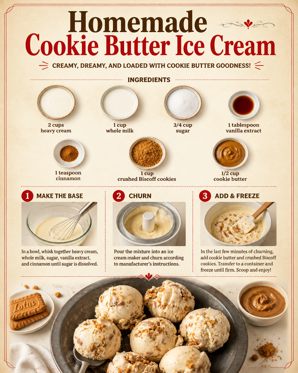 Homemade Cookie Butter Ice Cream