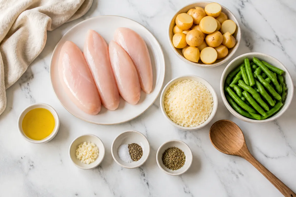 Parmesan Crusted Chicken Sheet Pan Dinner