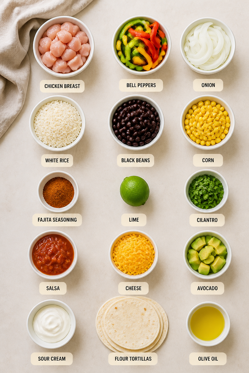 Chicken Fajita Burrito Bowls